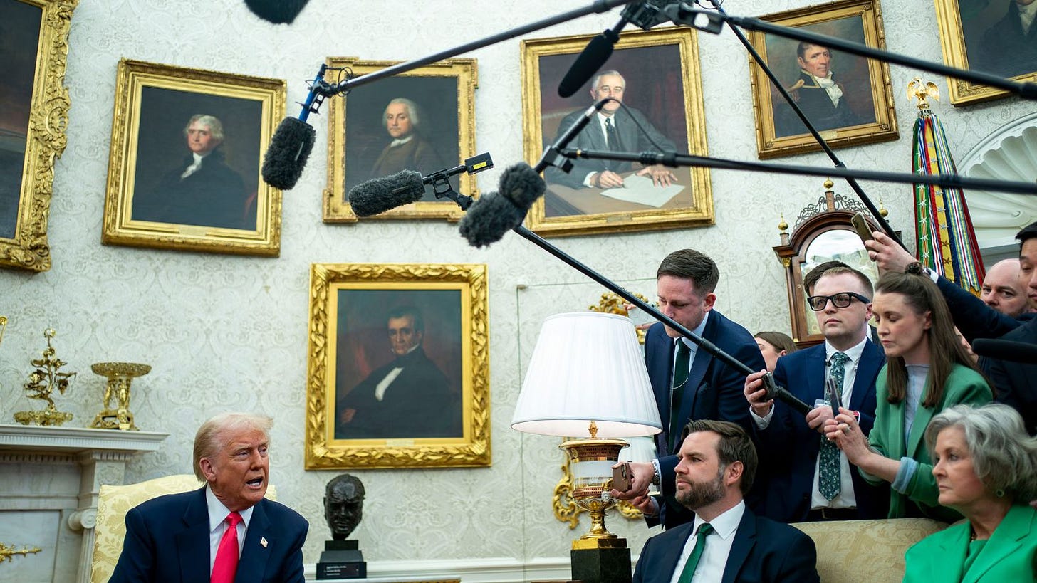 Flags, figurines and gold everywhere: Trump transforms the Oval Office ...