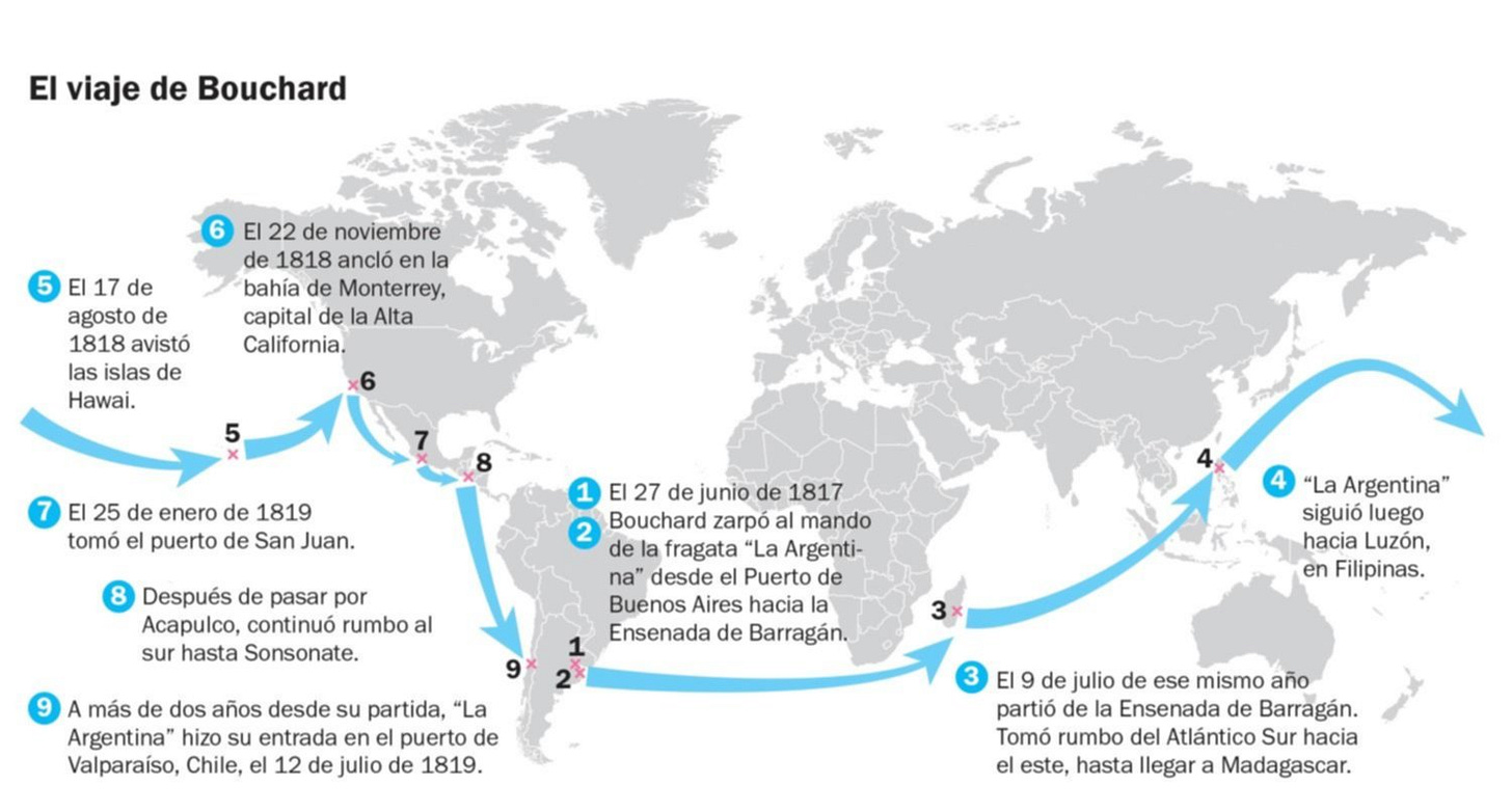 De la Ensenada a la guerra de los mares, el épico viaje de Hipólito Bouchard