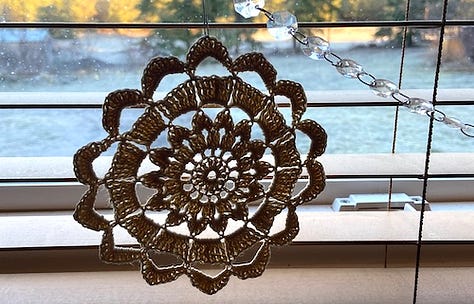 Crocheted snowflakes