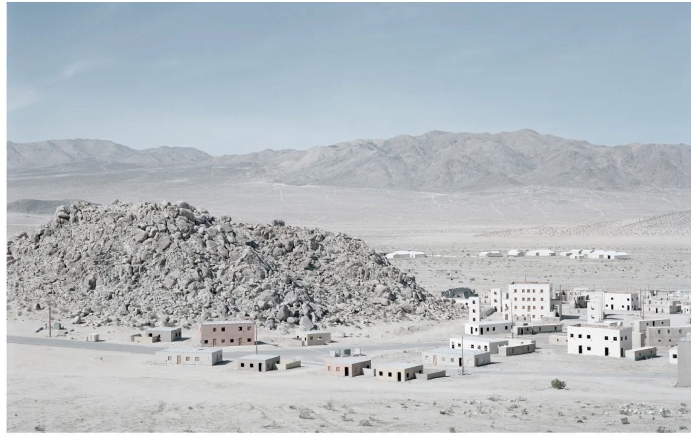 A small town in the desert

Description automatically generated