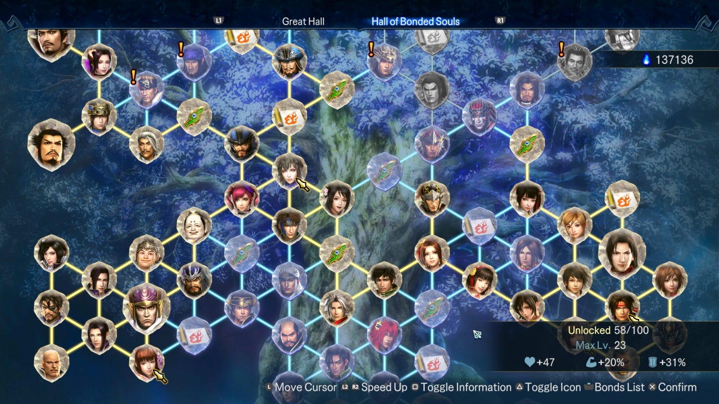 Heroes screen from Warriors: Abyss Heroes screen from Warriors: Abyss