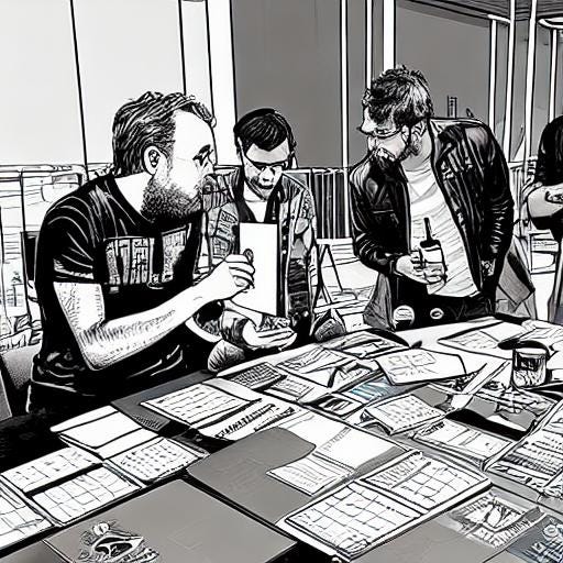 Testing images generated by AI. Does it look like they are preparing for a project?