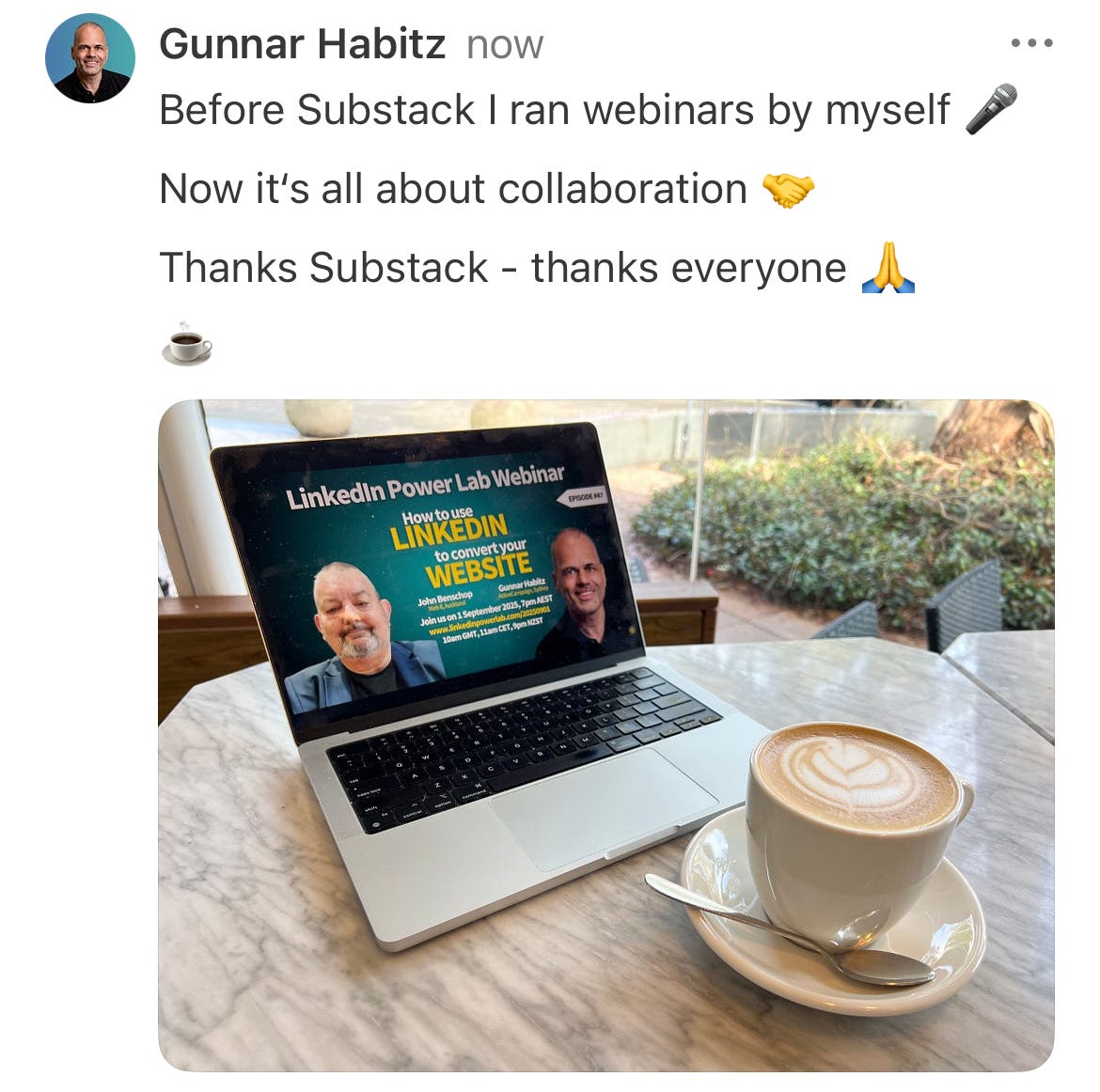 Casual Coffee Catchup ☕️ Episode #37 - by Gunnar Habitz