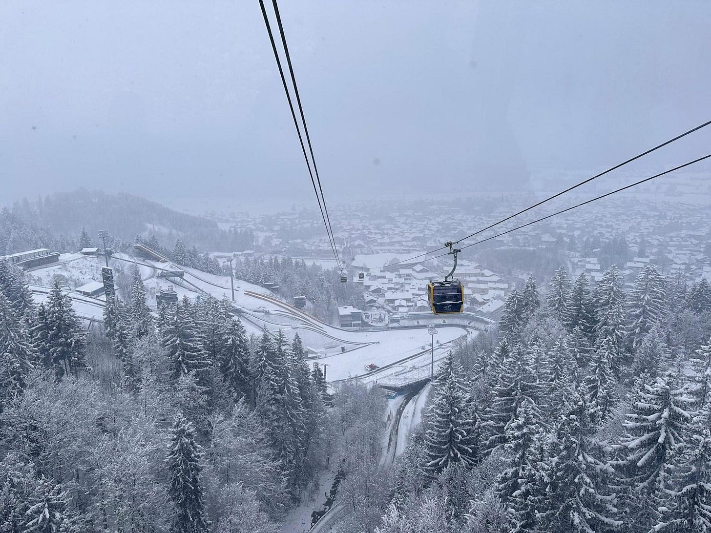 A ski lift going up a Banff mountain A ski lift going up a Banff mountain