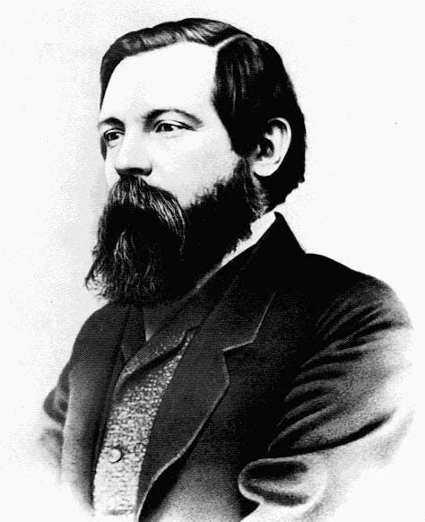 Friedrich Engels em 1868. (Domínio Público)