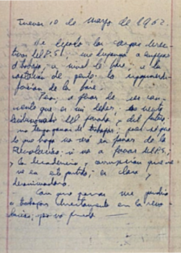 A handwritten letter with blue ink

Description automatically generated
