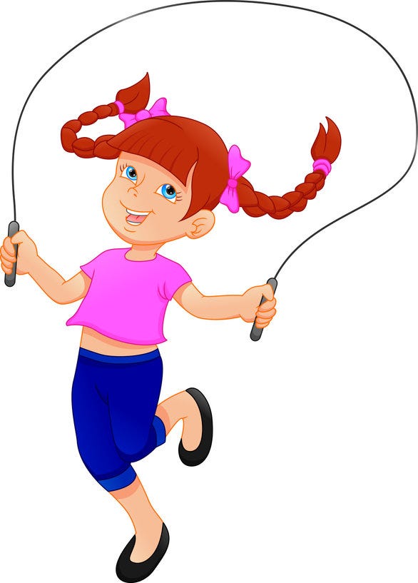 Girl skipping rope