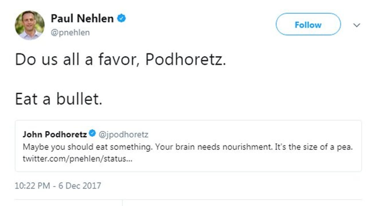 Paul Nehlen, challenger to Speaker Paul Ryan, tells columnist to 'eat a bullet' | FOX6 Milwaukee Paul Nehlen, challenger to Speaker Paul Ryan, tells columnist to 'eat a bullet' | FOX6 Milwaukee