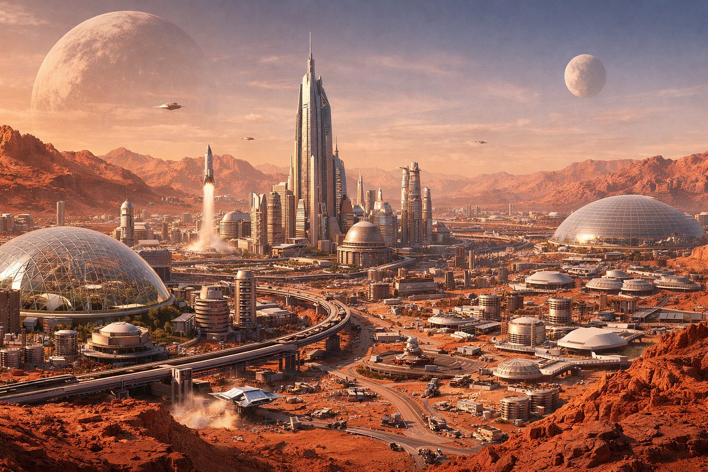 Martian megacity panorama