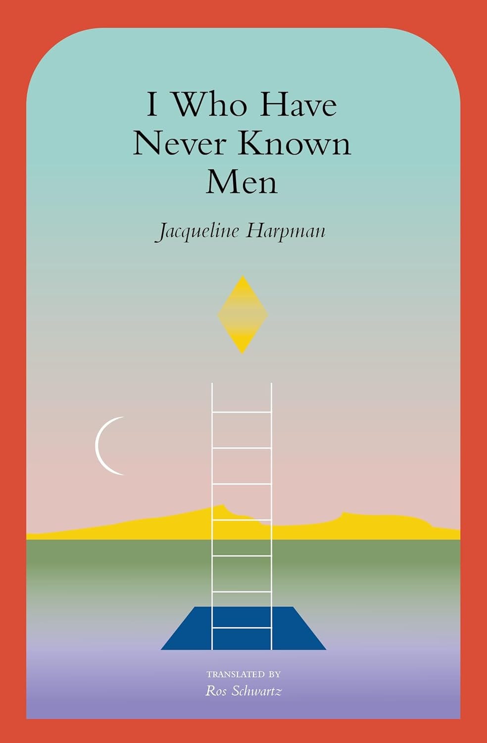 Book cover with a gradient background and red border. A ladder at the bottom center with a crescent moon to the left and a yellow diamond above it. Book cover with a gradient background and red border. A ladder at the bottom center with a crescent moon to the left and a yellow diamond above it.