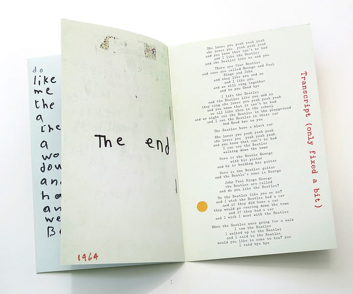 Book about the Beatles - open pages