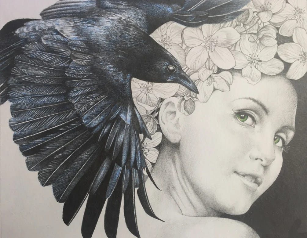 52 Crows - Week 17 &quot;The crow of my Dreams&quot; by Lisa Fransson, illustrated by Bonnie Helen Hawkins