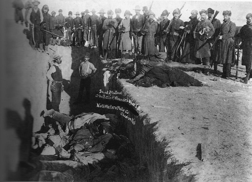 Mass grave for the dead Lakota following the Wounded Knee Massacre