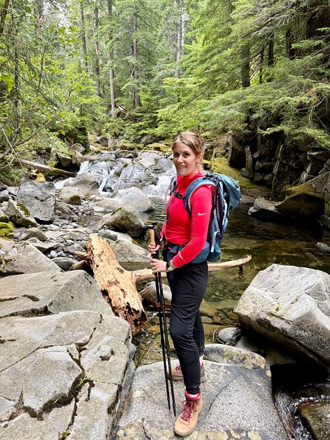 Hiking inside mount Tahoma park