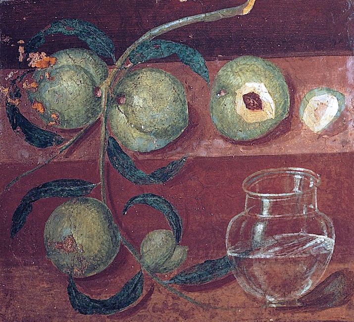 Still Life with Peaches and Water Jar, Herculaneum, 62-69 CE
