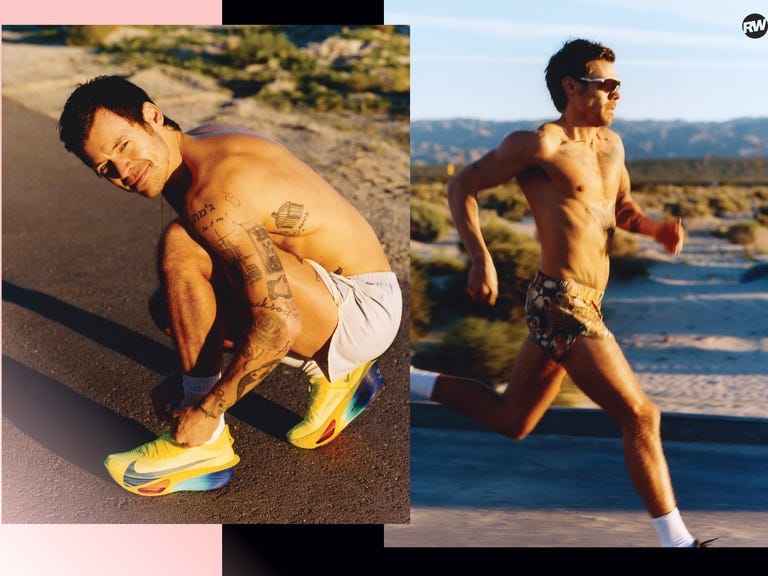 Harry Styles environmental running photos Harry Styles environmental running photos