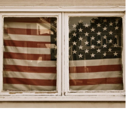 A window with a flag in it

Description automatically generated