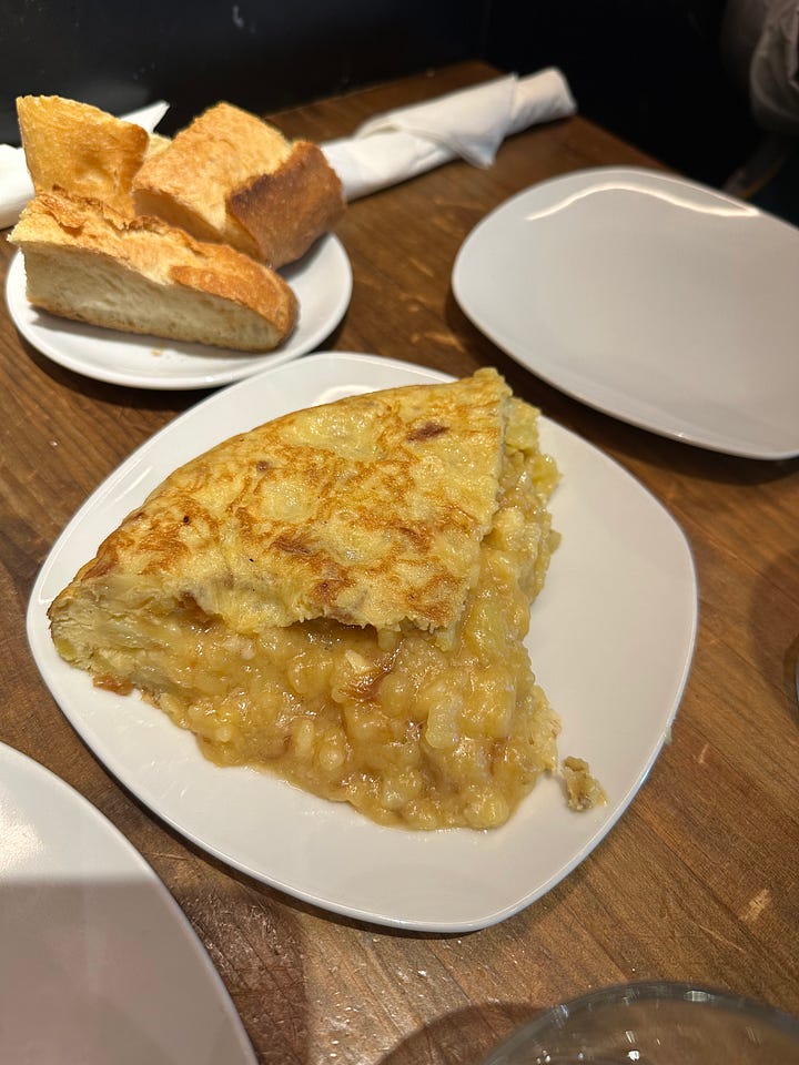 Spanish tortilla (left), one of the best versions can be found at Casa Dani