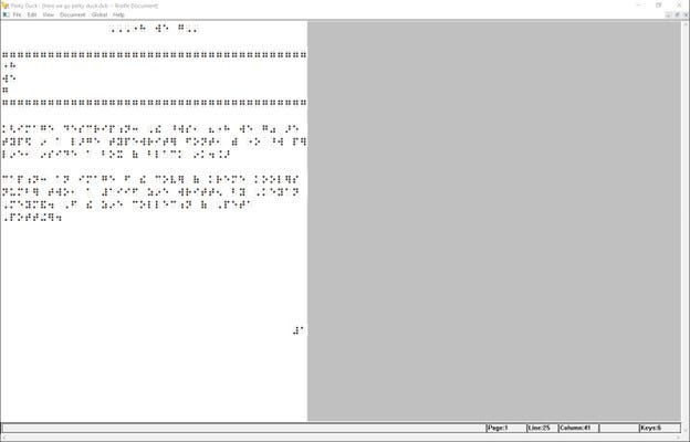 Perky Duck: Free Computer-Based Braille Editor