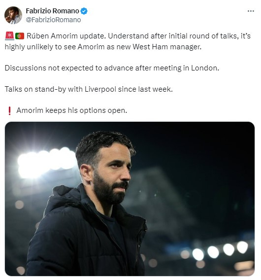 Sporting Ruben Amorim West Ham United Premier League