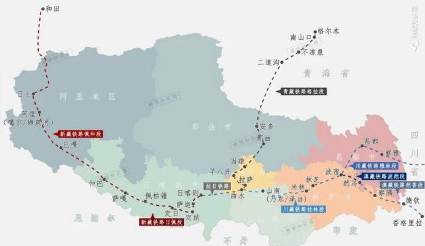 大陆“新藏铁路”建设计划启动,将以铁路串连中国最大两省。(图/新浪新闻) 大陆“新藏铁路”建设计划启动,将以铁路串连中国最大两省。(图/新浪新闻)