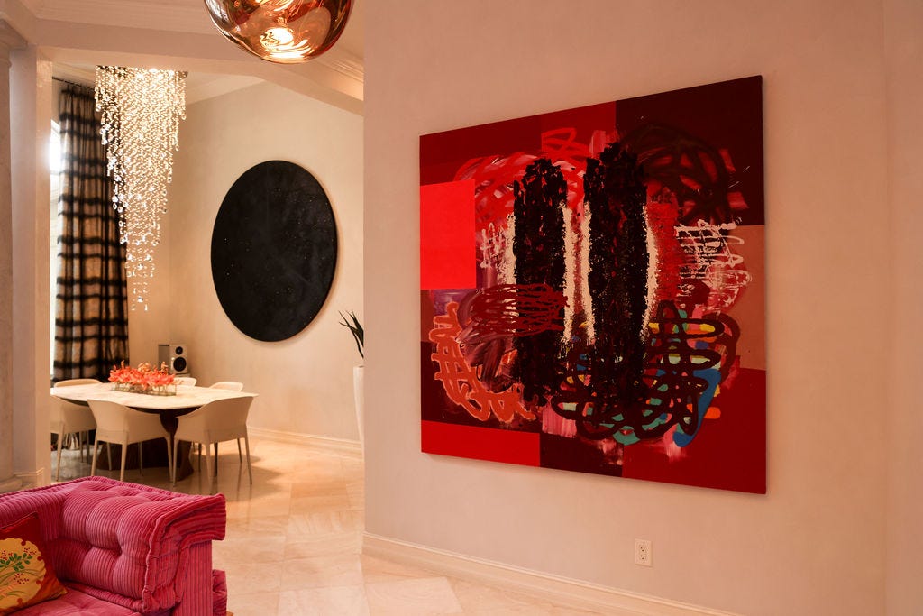 Works by Knowledge Bennett and Patrick Alston (left to right). Courtesy of Chris Lyons