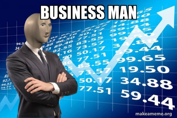 business man - Stonks Only Go Up Meme Generator