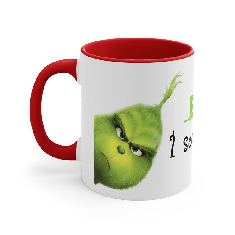 Eww I see people Grinch Ceramic accent Mug 11oz Christmas image 3