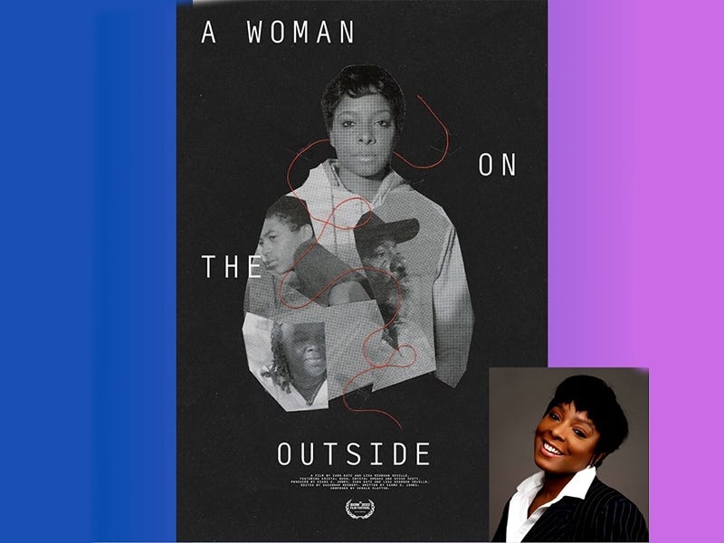 Flyer for event on May 4, 2025: Screening of A Woman on the Outside, followed by Q&A with Kristal Bush