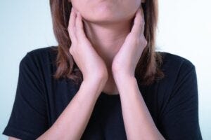 Woman's throat