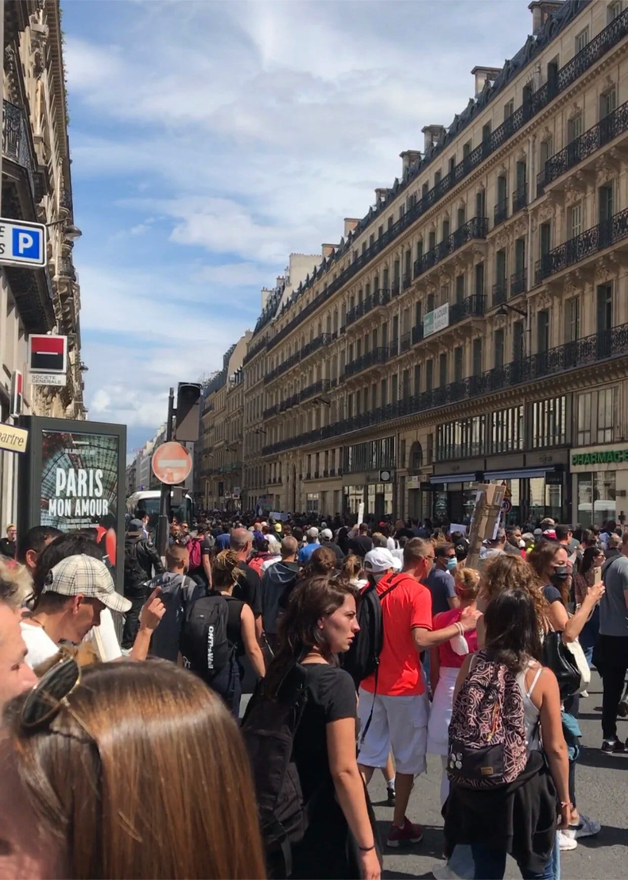 Anti-COVID Vaccine protestors in the streets of Paris near Palais Garnier & Galarie Lafeyette Anti-COVID Vaccine protestors in the streets of Paris near Palais Garnier & Galarie Lafeyette