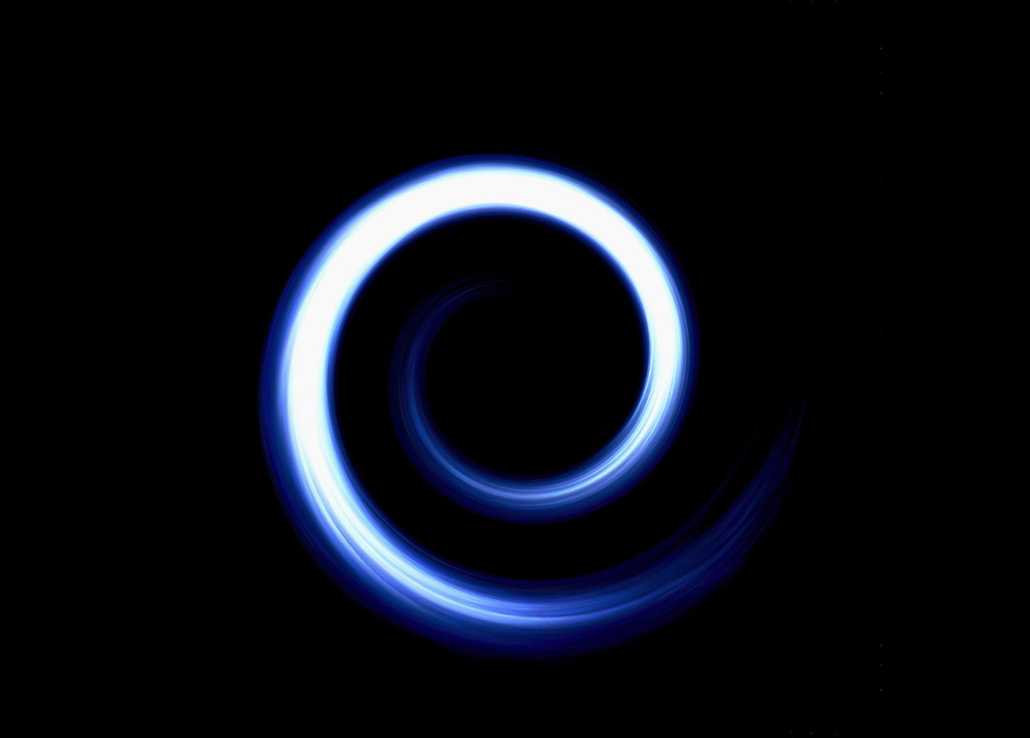 A swirling vortex of white-blue magical ether, against a pure black background.