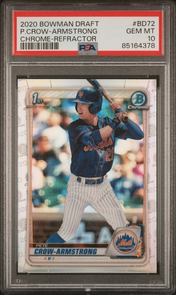 2020 Bowman Draft - Chrome Pete Crow-Armstrong #BD-72 Refractor (RC)