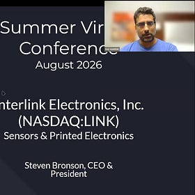 Interlink Electronics (NASDAQ:LINK) - Summer 2026 Virtual Conference, Day 2