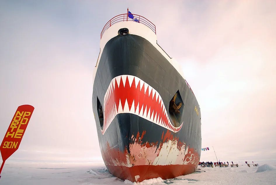 Nuclear icebreaker Yamal at the North Pole Nuclear icebreaker Yamal at the North Pole