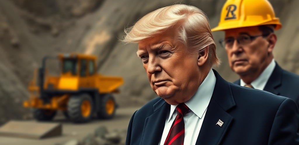 Mining operation with heavy machinery