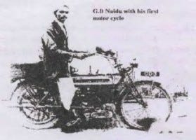 Naidu with his motor cycle