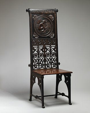 Chair of wood and metal. Metropolitan Museum of Art, public domain