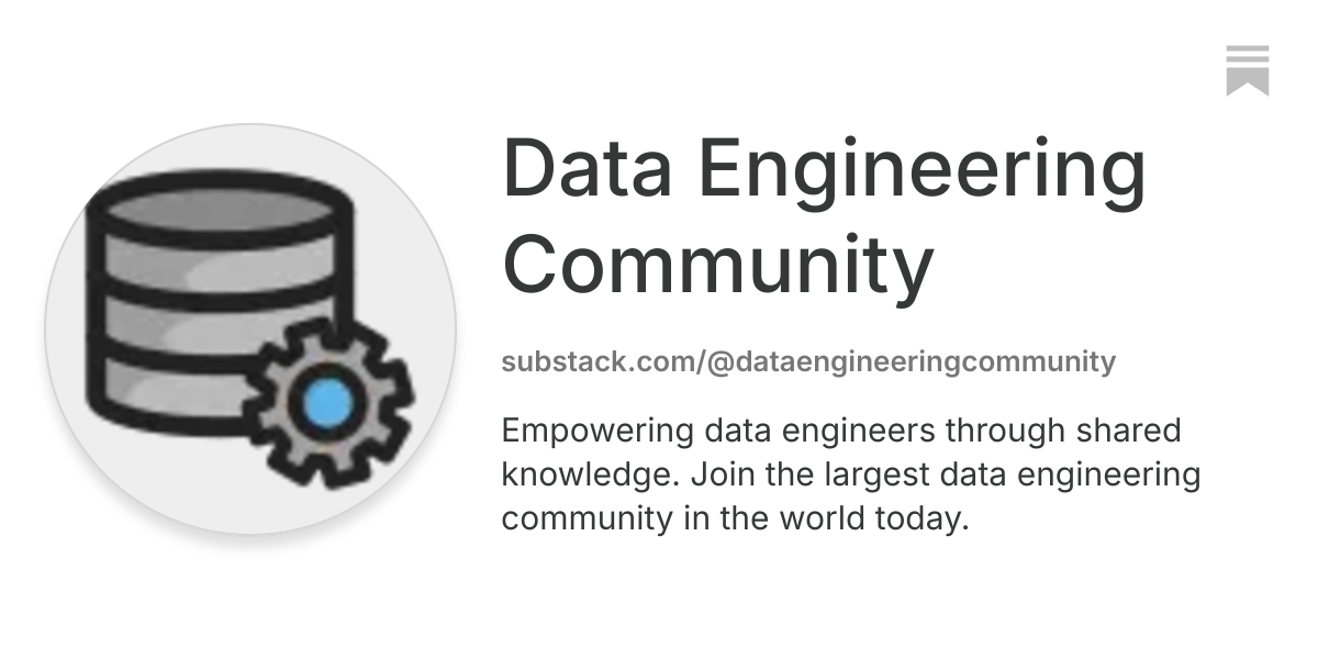 Data Engineering Community | Substack