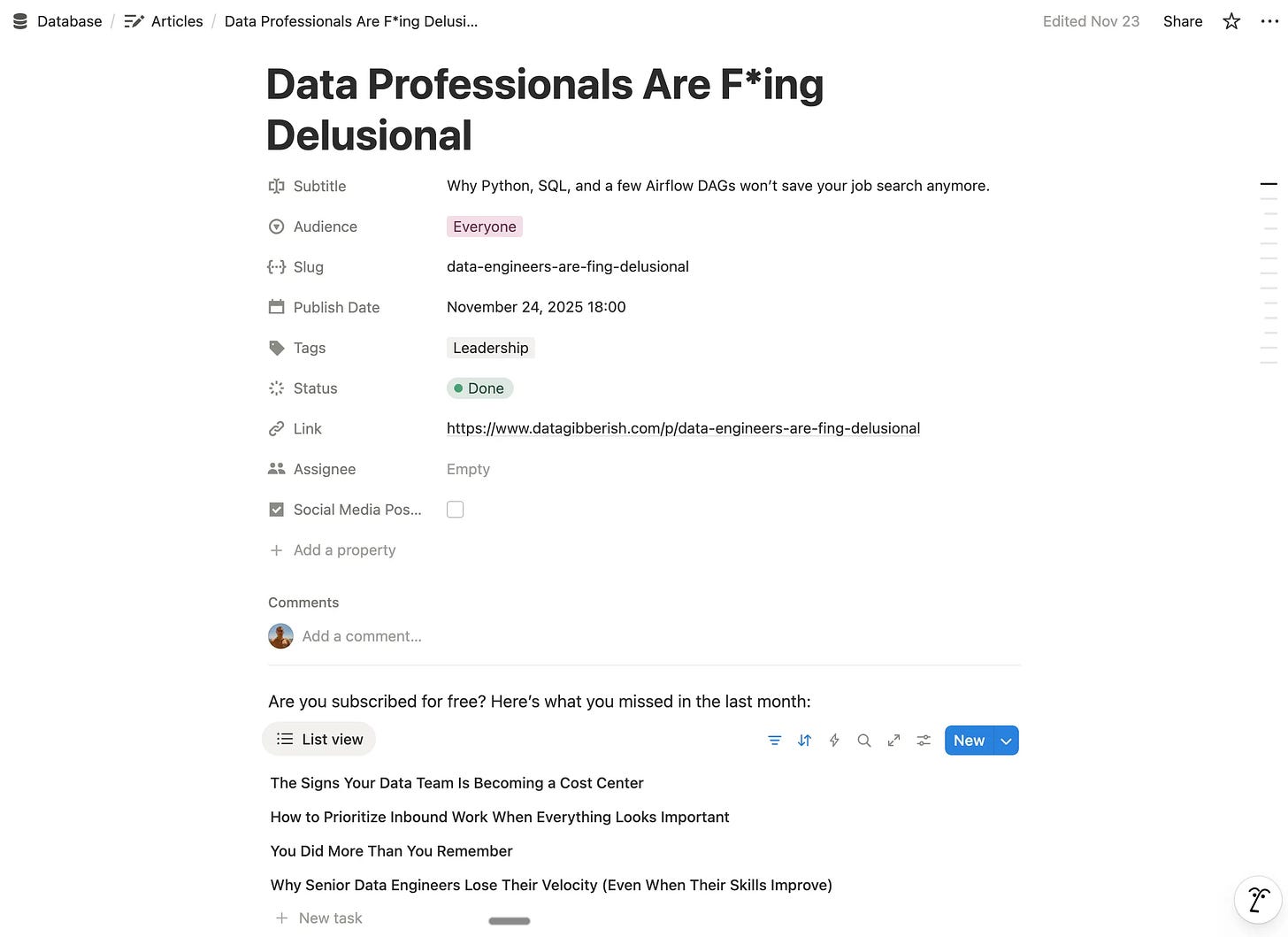 My aricle template with all the metadata.