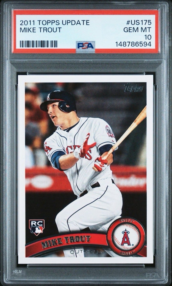 2011 Topps Update Mike Trout Rookie #US175 PSA 10