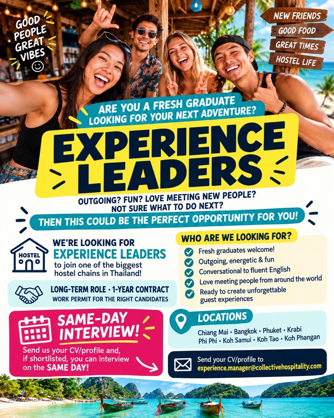 Experience Leaders wanted in Thailand Experience Leaders wanted in Thailand