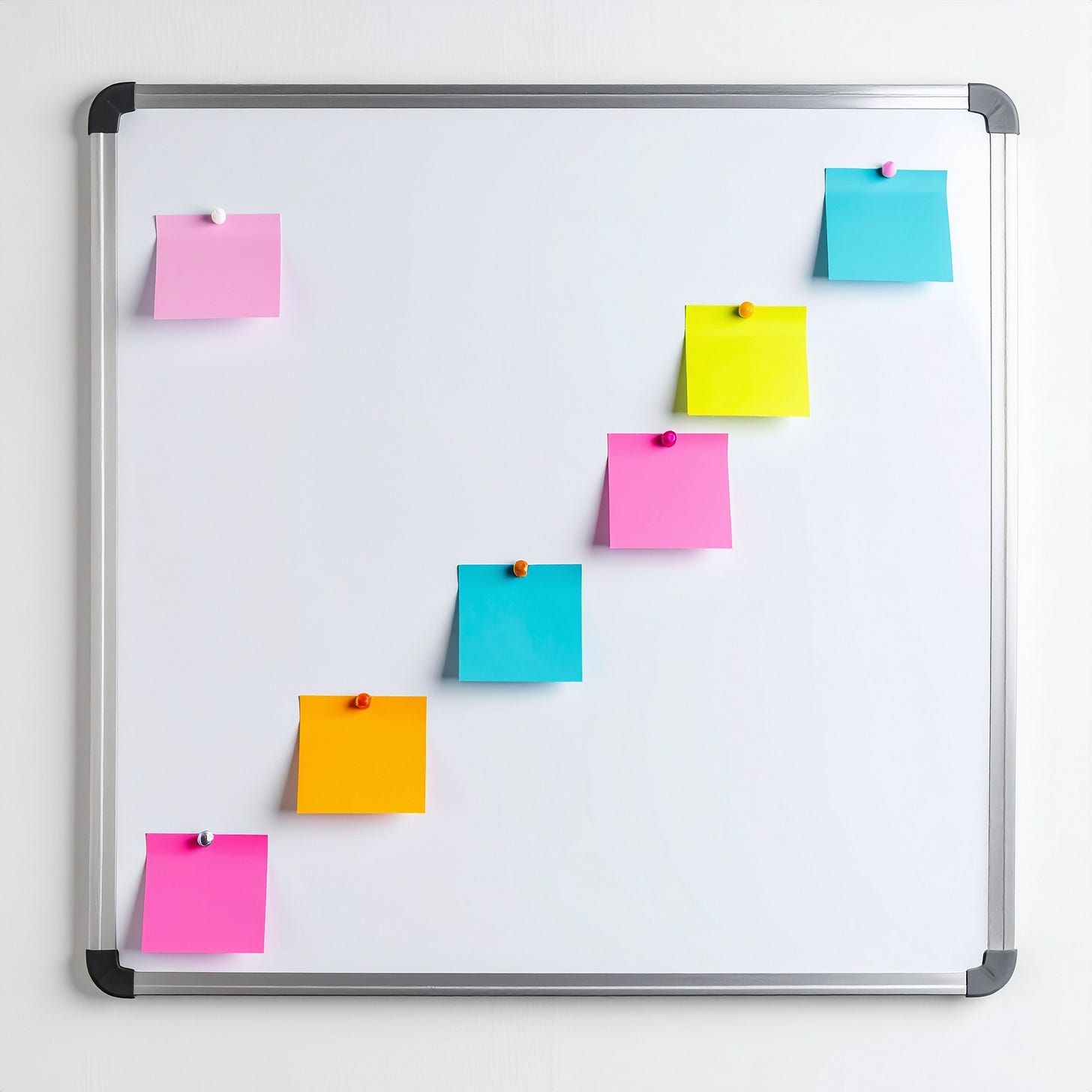 Step-by-step roadmap on whiteboard, sticky notes with growth tasks, Shopify logo in corner, productivity theme, clean vector style Step-by-step roadmap on whiteboard, sticky notes with growth tasks, Shopify logo in corner, productivity theme, clean vector style