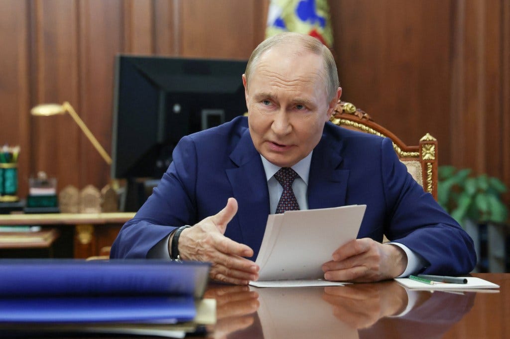 President Putin at a meeting in Moscow.
