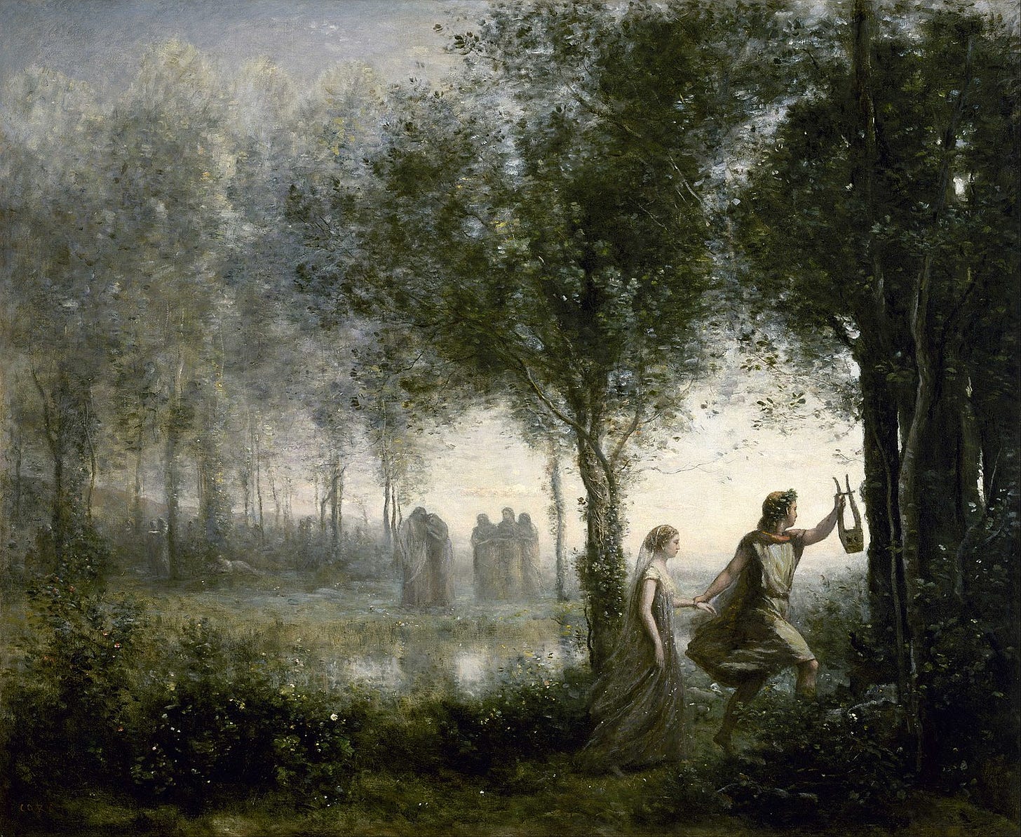 Orpheus Leading Eurydice from the Underworld by Jean-Baptiste Camille Corot Orpheus Leading Eurydice from the Underworld by Jean-Baptiste Camille Corot