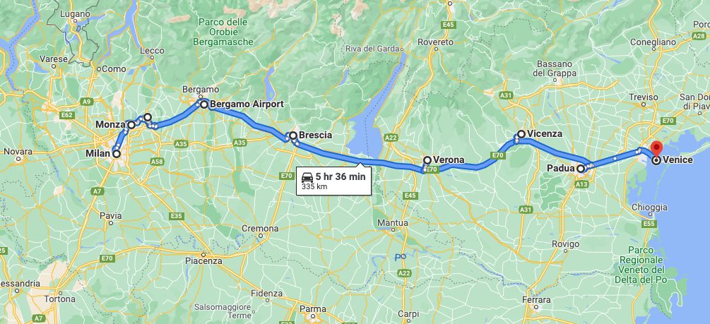 Cycling (virtually) Milan to Venice Cycling (virtually) Milan to Venice