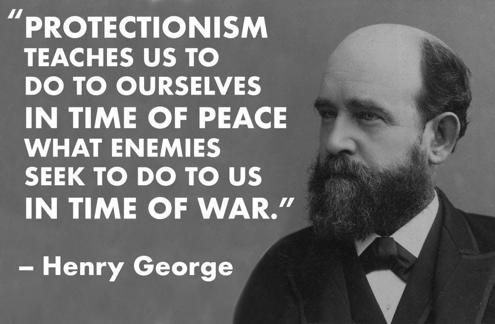 Amidst the News of Trump's Recent Tariffs, this Henry George Quote Remains Timeless (source of image: @josephpolitano.bsky.social) : r/georgism Amidst the News of Trump's Recent Tariffs, this Henry George Quote Remains Timeless (source of image: @josephpolitano.bsky.social) : r/georgism