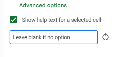 Show help text for a selected cell button