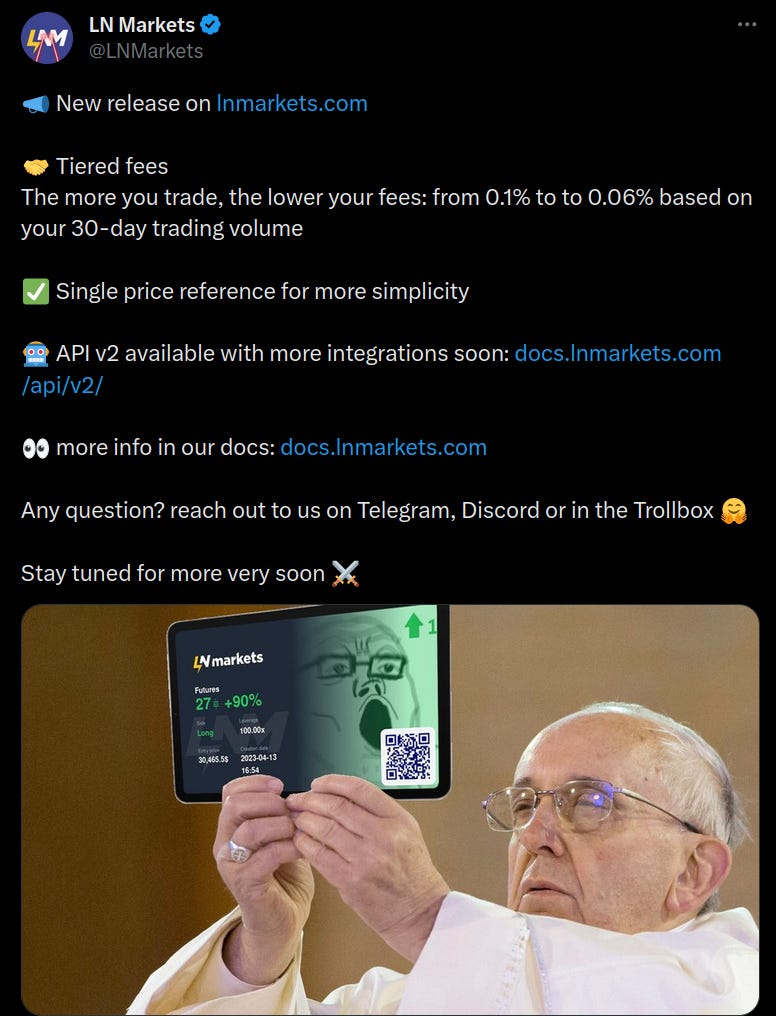 https://twitter.com/LNMarkets/status/1663903518342643714?s=20