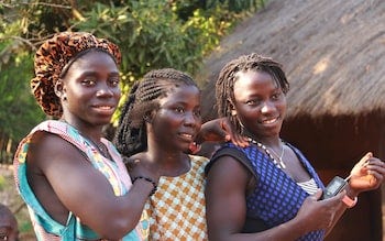 Locals in a Bissagos Islands village